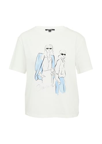 T-Shirt im Relaxed Fit mit Frontprint weiß 48 von comma