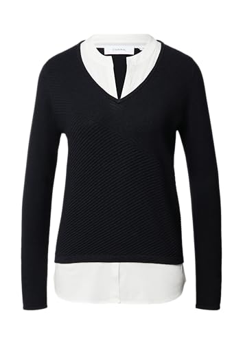 comma 2-in-1-Pullover in Layering-Optik schwarz 32 von comma