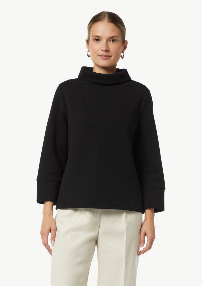 comma 3/4 Arm-Pullover Sweatshirt Sweatshirt mit Rollkragen und Strukturmuster von comma