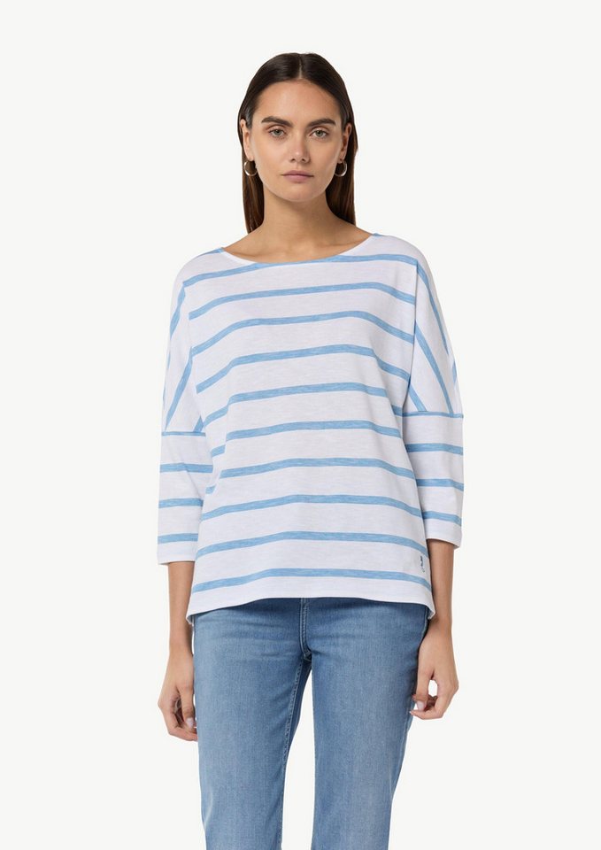 comma 3/4-Arm-Shirt T-Shirt T-Shirt mit Logostickerei und 3/4-Ärmeln von comma