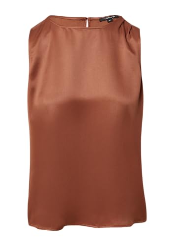 comma Ärmellose Bluse aus Viskosesatin Mokka 38 von comma