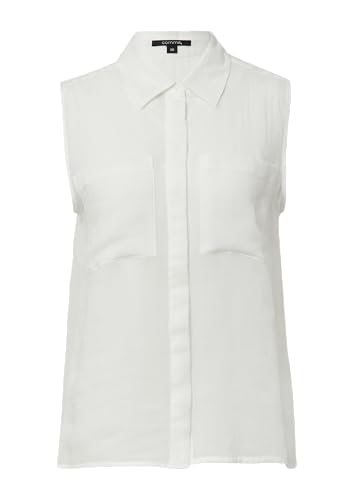 comma Ärmellose Ramie-Bluse mit aufgesetzten Taschen weiß 38 von comma
