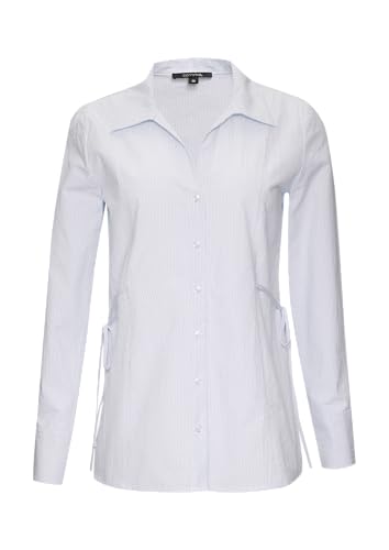 comma Baumwollbluse im Slim Fit mit Bindedetails weiß 46 von comma