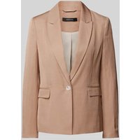 comma Blazer aus Viskose-Leinen-Mix in unifarbenem Design in Taupe, Größe 40 von comma