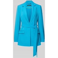 comma Blazer mit Bindegürtel in Tuerkis, Größe 42 von comma