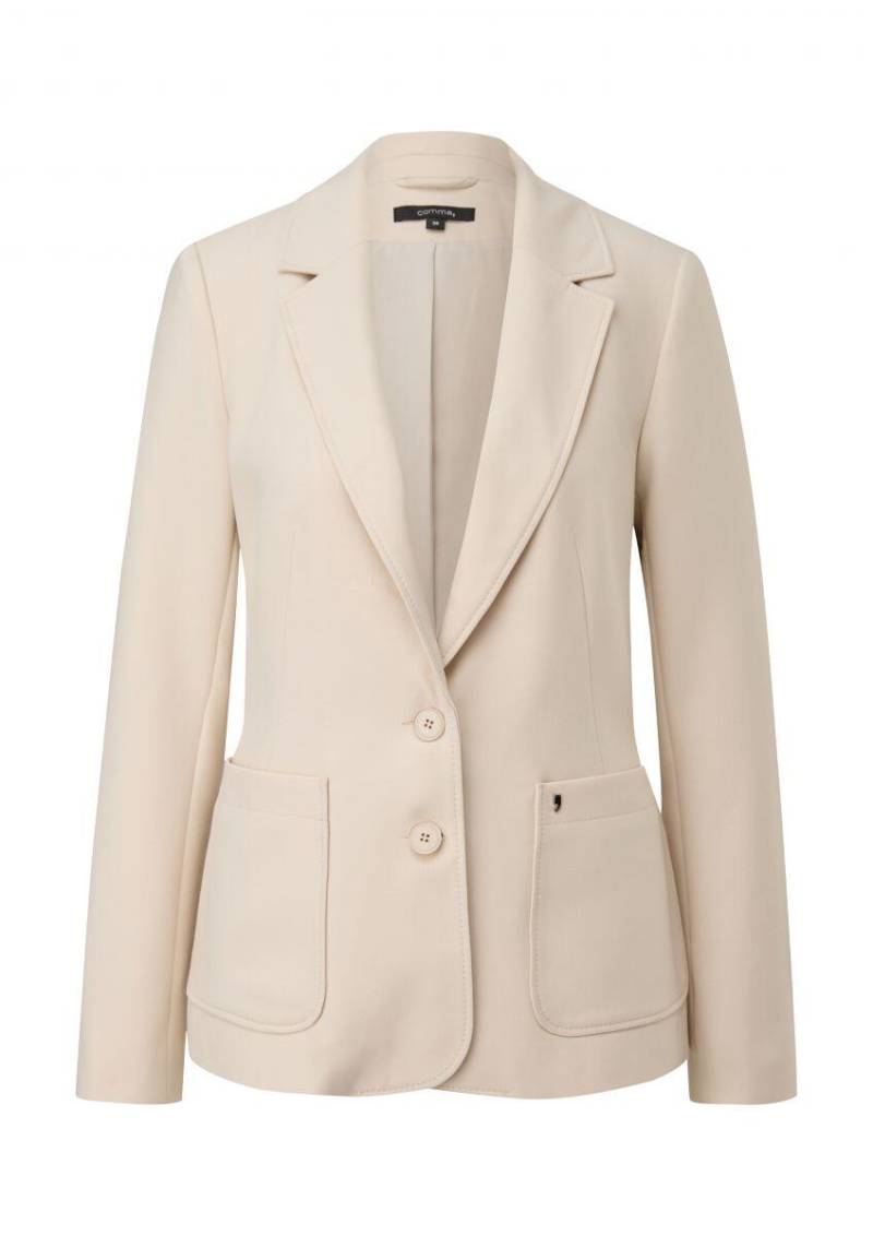 comma - Blazer mit leichtem Futter beige - Gr. - 46 von comma
