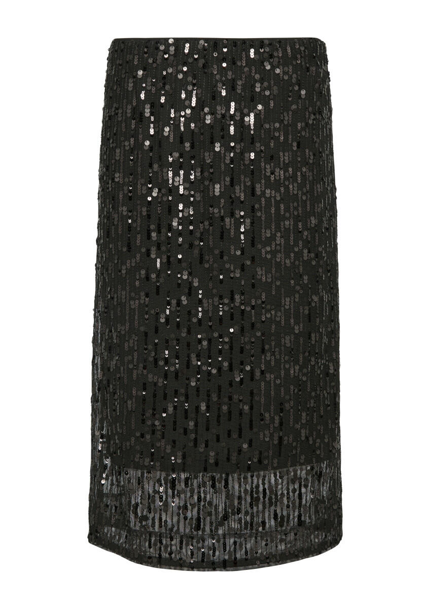 comma - Bleistiftrock mit Paillettenbesatz schwarz - Gr. - 34 von comma