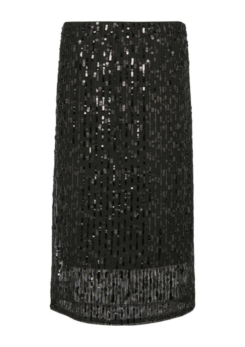 comma - Bleistiftrock mit Paillettenbesatz schwarz - Gr. - 34 von comma