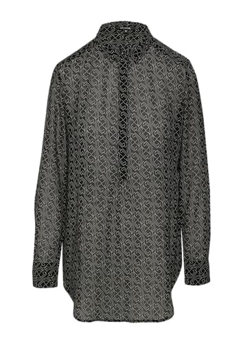 comma Gemustertes Longbluse aus Chiffon schwarz 38 von comma