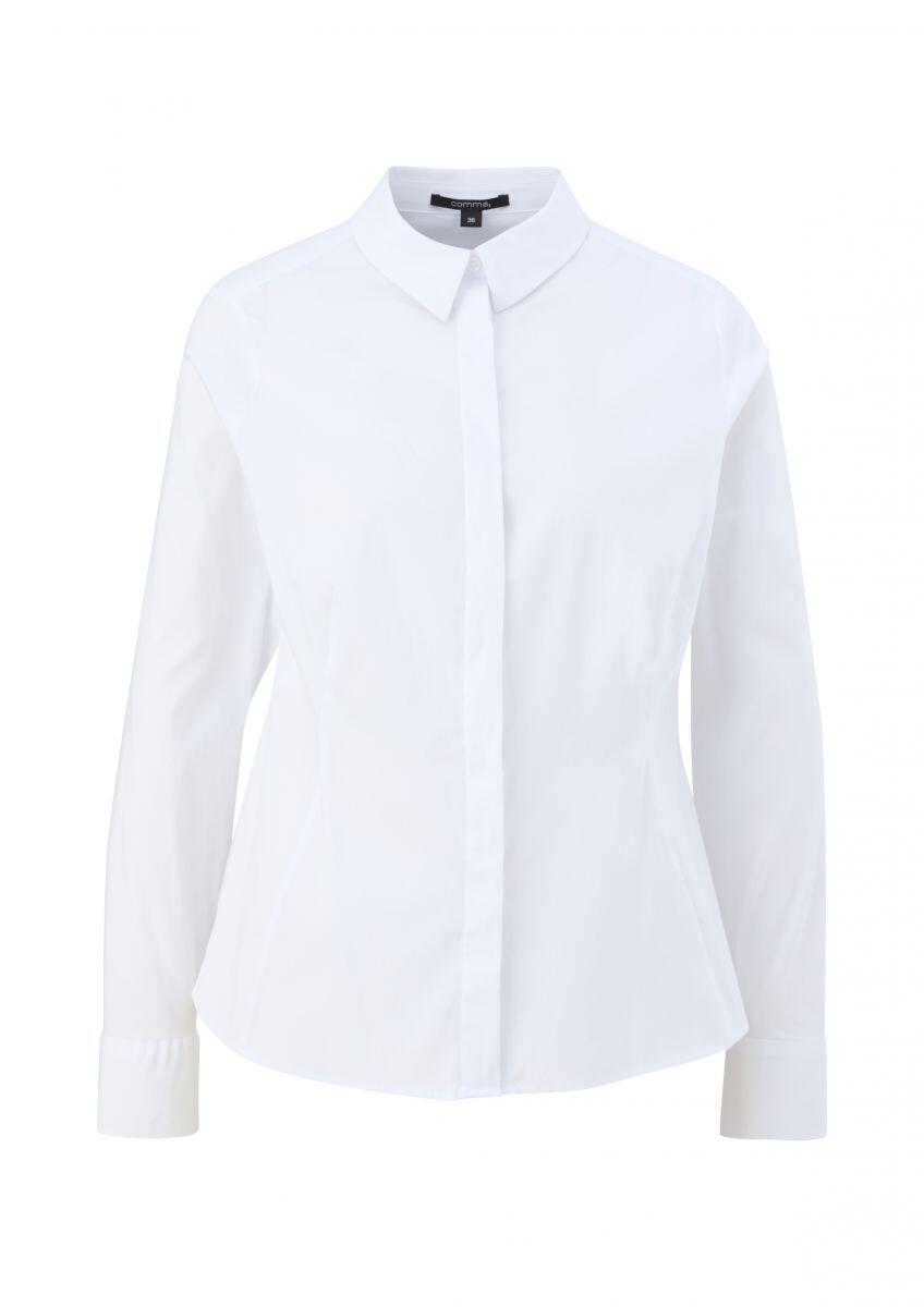 comma - Bluse aus Baumwollstretch weiß - Gr. - 44 von comma
