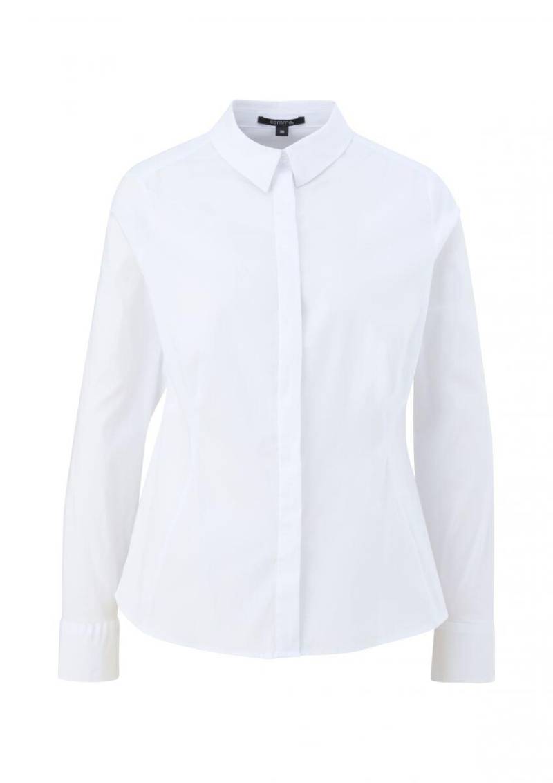 comma - Bluse aus Baumwollstretch weiß - Gr. - 44 von comma