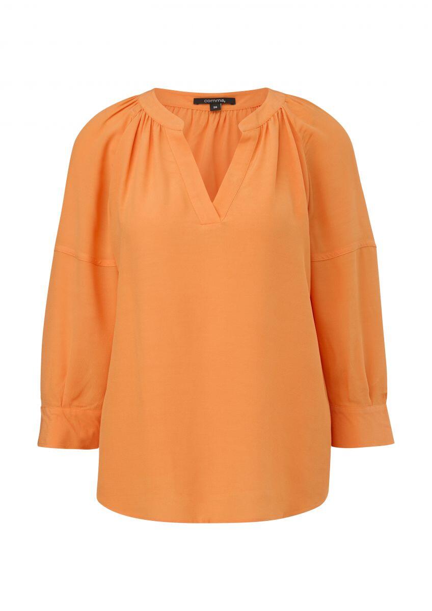 comma - Bluse aus Crêpe orange - Gr. - 38 von comma
