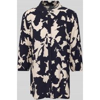 comma Bluse aus Viskose mit 3/4-Arm und verdeckter Knopfleiste in Marine, Größe 36 von comma