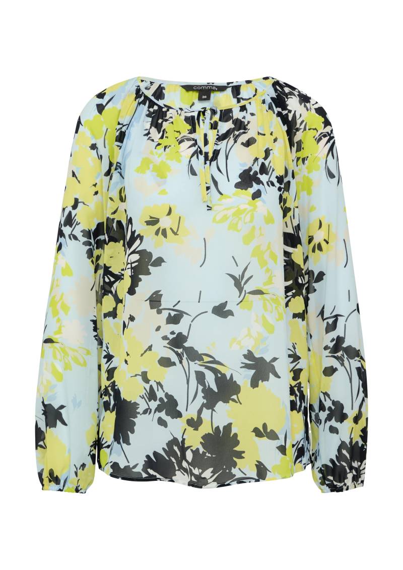 comma - Bluse blau|gelb - Gr. - 38 von comma