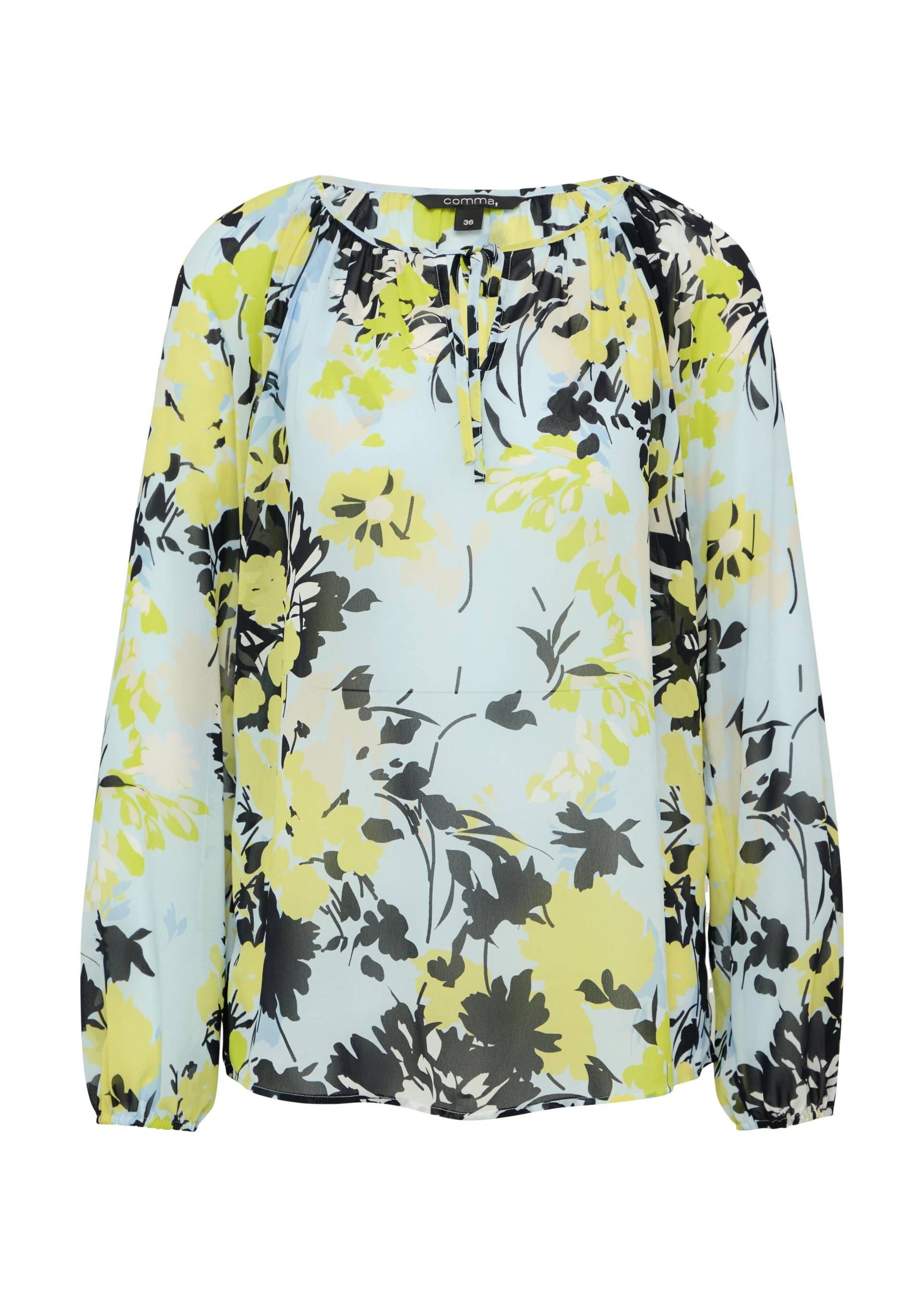 comma - Bluse blau|gelb - Gr. - 40 von comma