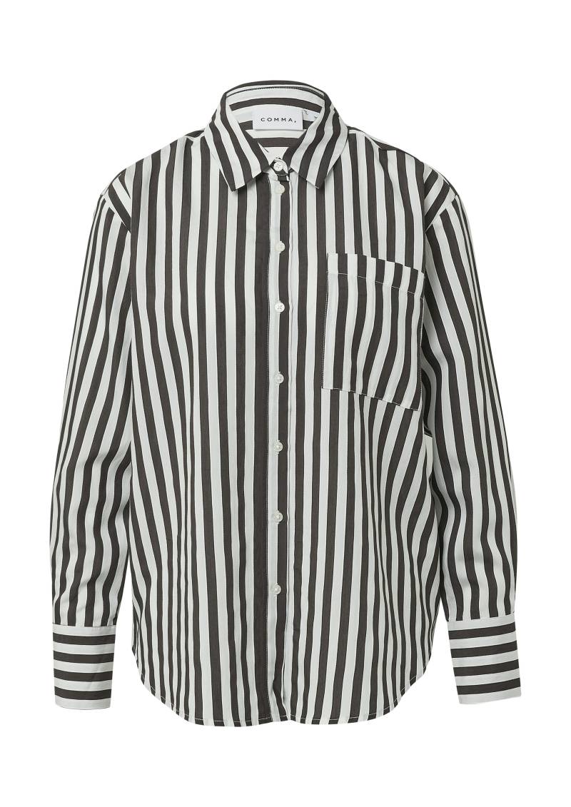 comma - Bluse braun|weiß - Gr. - 38 von comma