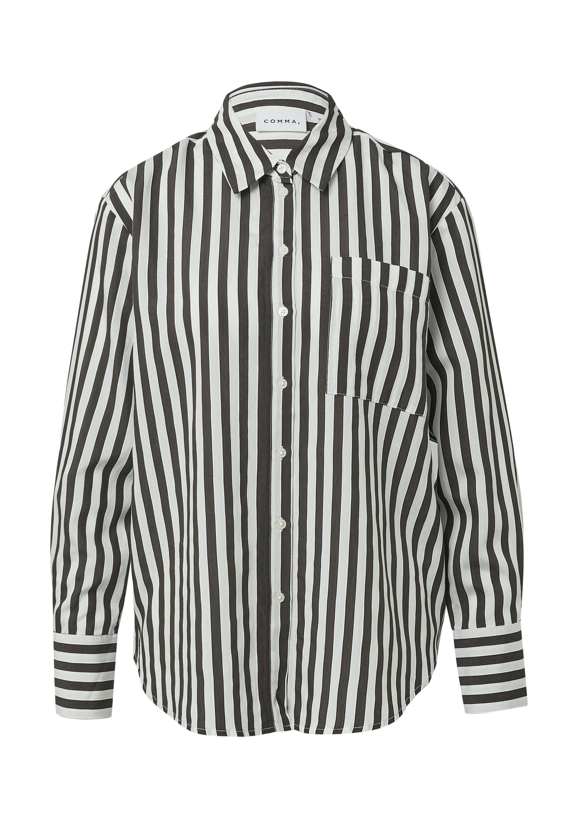 comma - Bluse braun|weiß - Gr. - 40 von comma