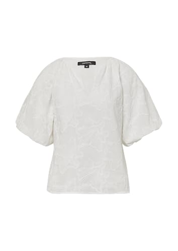 comma Bluse mit All-Over-Stickerei und Ballonärmeln weiß 38 von comma