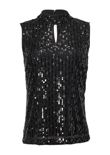 comma Paillettentop mit Cut-Out schwarz 42 von comma