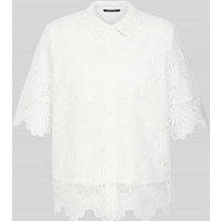 comma Bluse mit Spitzenbesatz in Offwhite, Größe 42 von comma