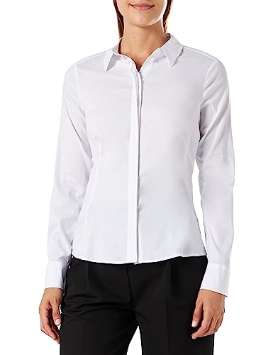 comma Damen 60.2.61.10.100.2137192 Bluse, 0100 weiß, 42 von comma