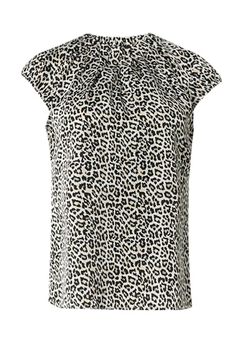 comma Gemusterte Satinbluse mit Kappärmeln beige 34 von comma