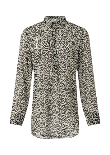 comma Longbluse aus Chiffon mit Leo-Print beige 38 von Comma