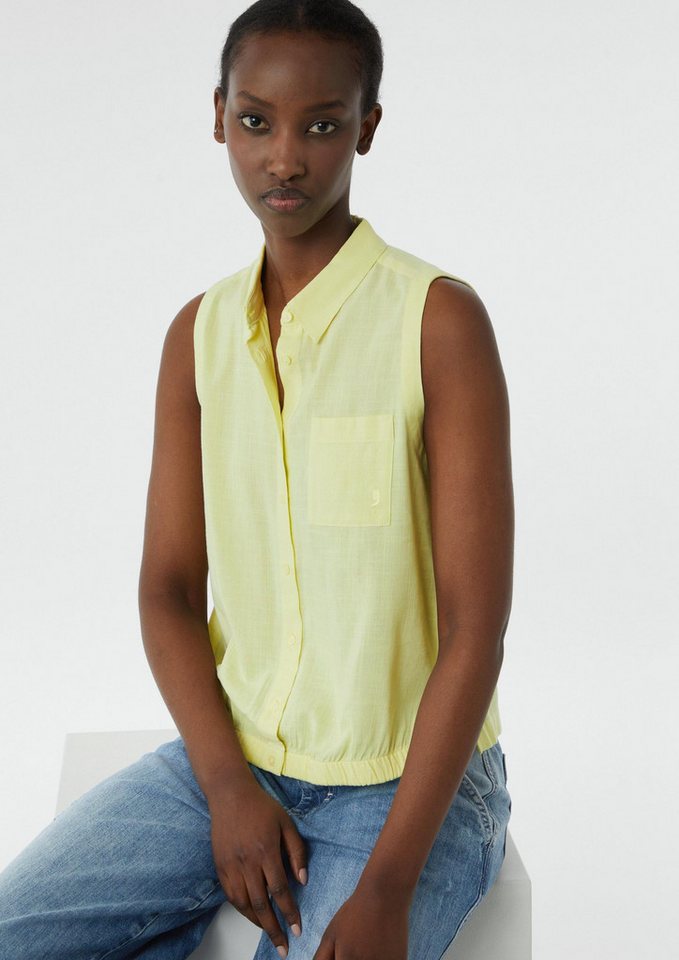 comma Blusentop Bluse Ärmellose Hemdbluse aus leichtem Viskosemix von comma