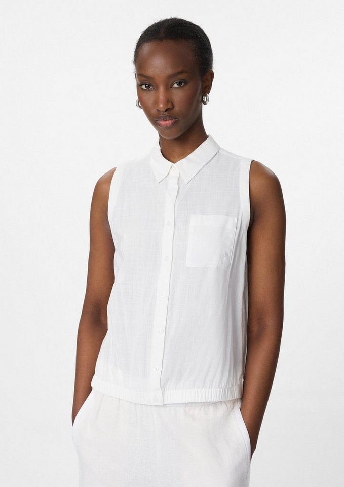 comma Blusentop Bluse Ärmellose Hemdbluse aus leichtem Viskosemix von comma