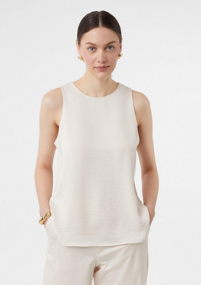 comma Blusentop Bluse Blusentop mit Struktur und geschlitztem Saum von comma