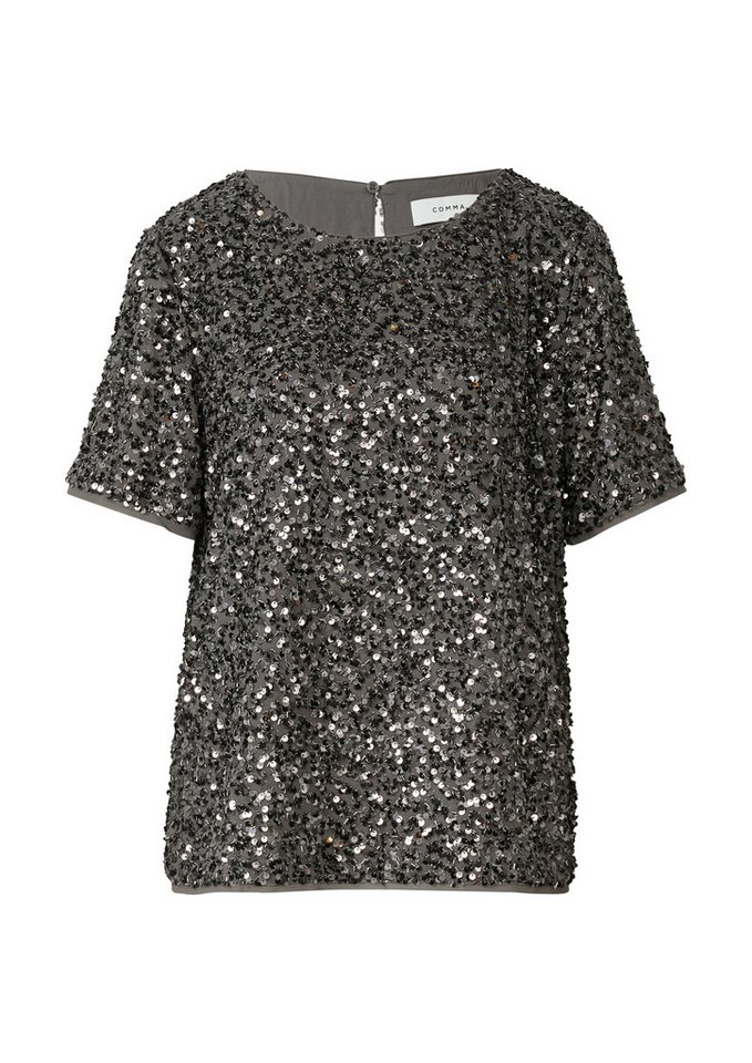 comma Blusentop Bluse GREY/BLACK von comma