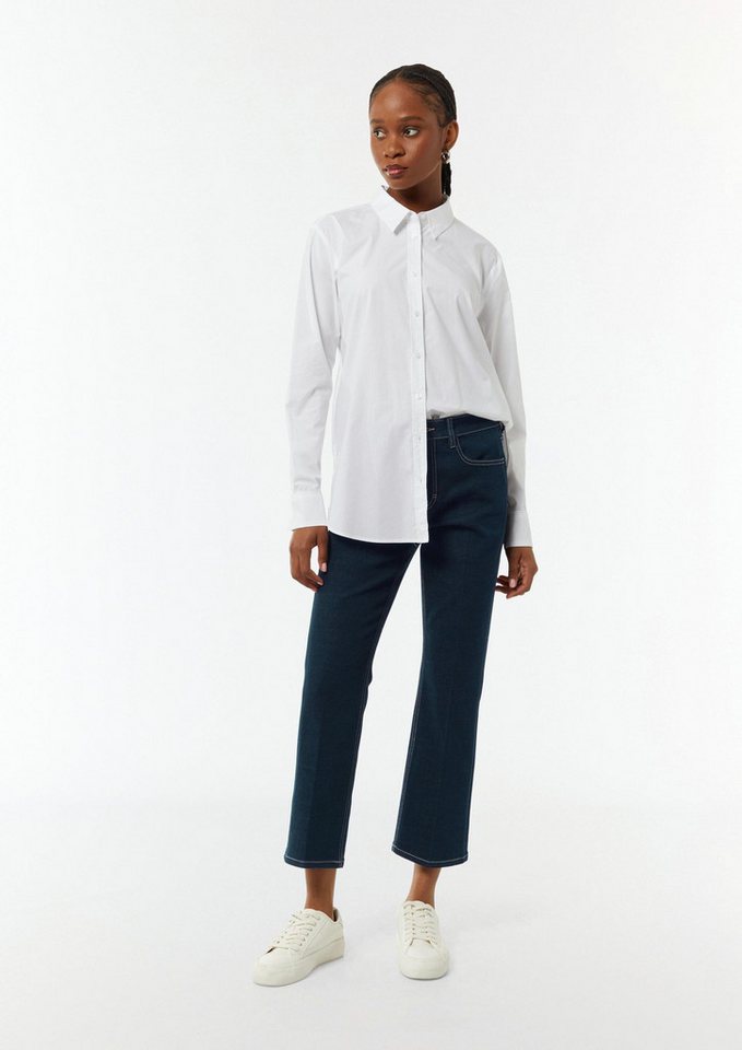 comma Bootcut-Jeans Jeans-Hose Cropped-Jeans mit Bügelfalte von comma