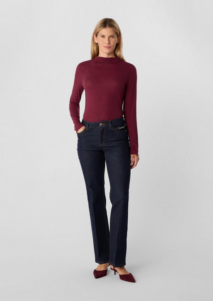 comma Bootcut-Jeans Jeans-Hose Flared Denim mit Zier-Detail von comma