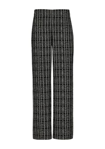 comma Karierte Hose aus Bouclé-Jersey schwarz 36 von comma
