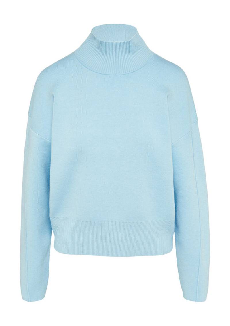 comma - Boxy-Strickpullover mit Turtleneck blau - Gr. - 36 von comma