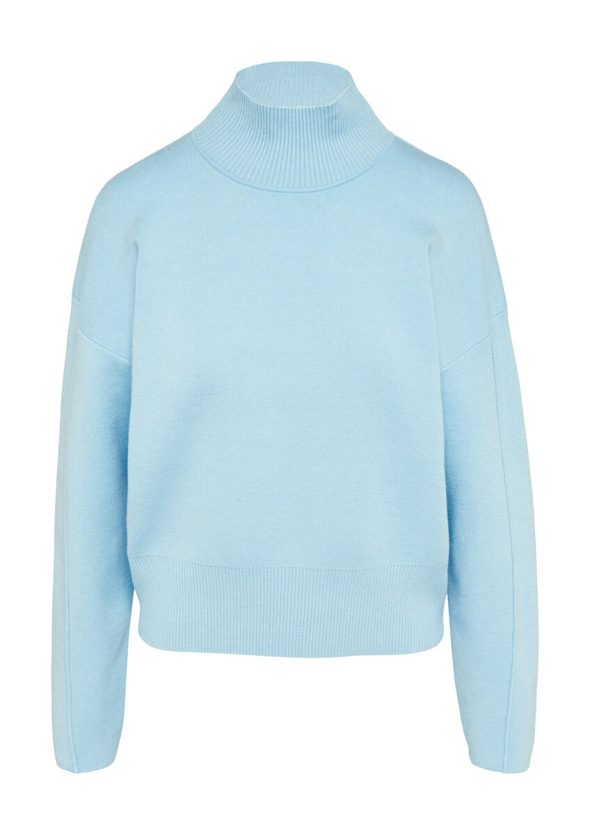 comma - Boxy-Strickpullover mit Turtleneck blau - Gr. - 42 von comma