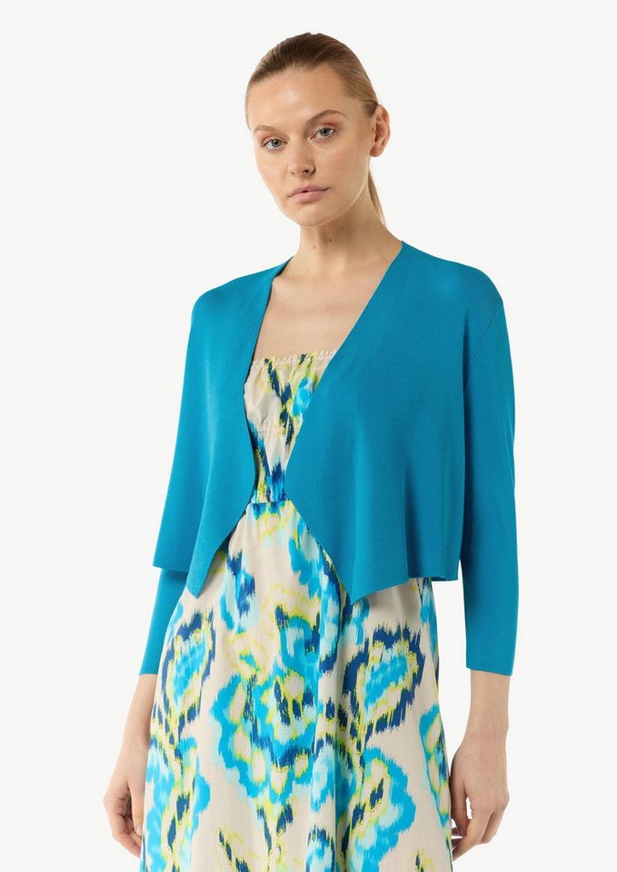 comma Cardigan Strickjacke Verkürzte Strickjacke aus Viskosemix von comma