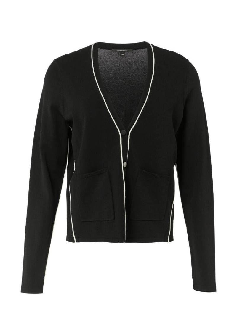 comma - Cardigan mit aufgesetzten Taschen schwarz - Gr. - 36 von comma