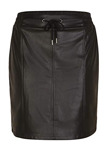 comma Casual Identity Damen Fake Leather-Rock mit Jerseyfutter Black 34 von comma