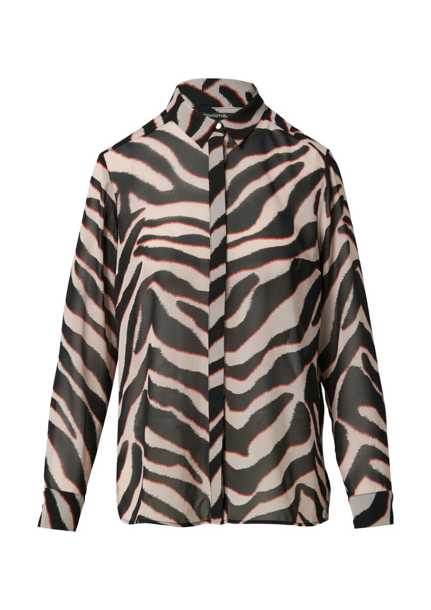 comma - Chiffon-Bluse mit Hemdkragen pink - Gr. - 44 von comma