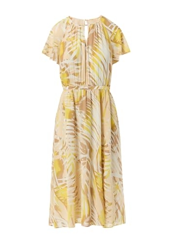 comma Chiffon-Kleid mit U-Boot-Ausschnitt und Raffung gelb 44 comma Chiffon-Kleid mit U-Boot-Ausschnitt und Raffung gelb 44 von comma