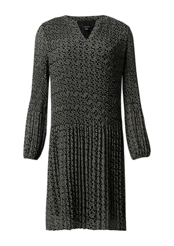 comma Plissiertes Chiffon-Kleid mit V-Ausschnitt schwarz 34 von comma