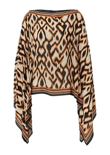 comma Chiffon-Poncho mit All-Over-Print schwarz OneSize von comma