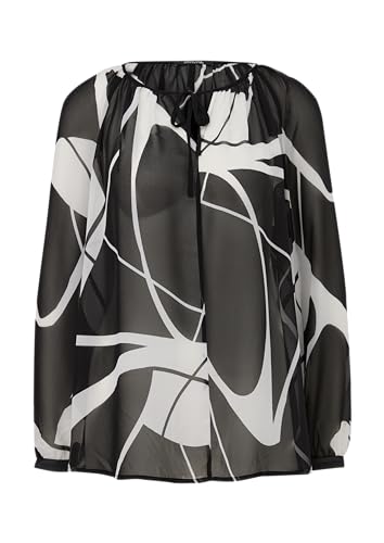 comma Chiffonbluse mit Allovermuster schwarz 38 von comma