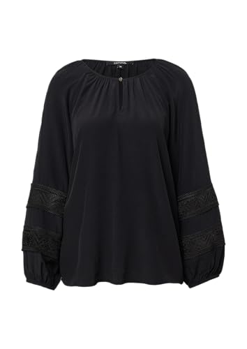 comma Chiffonbluse mit Spitzendetails schwarz 48 von comma