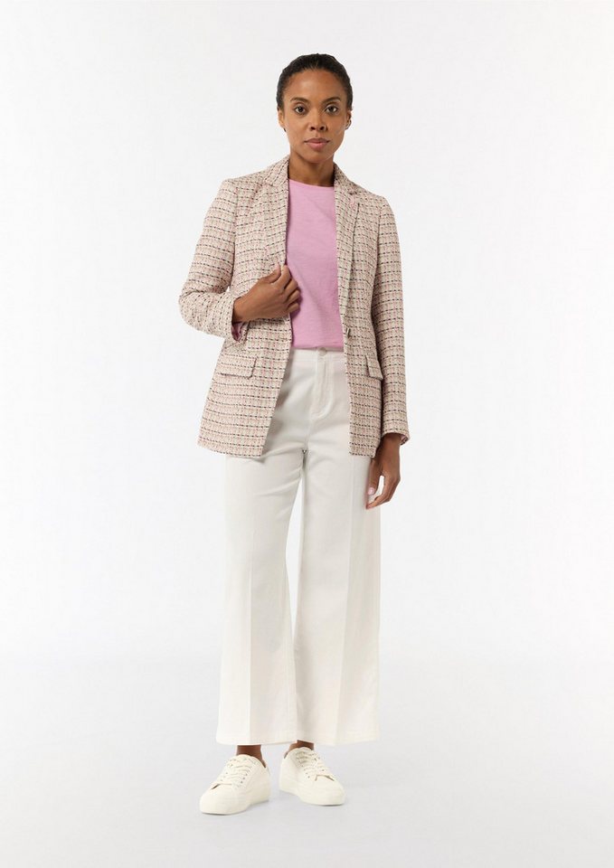 comma Chinos Hose Denim-Culotte mit Garment Dye und angedeuteter Tasche von comma