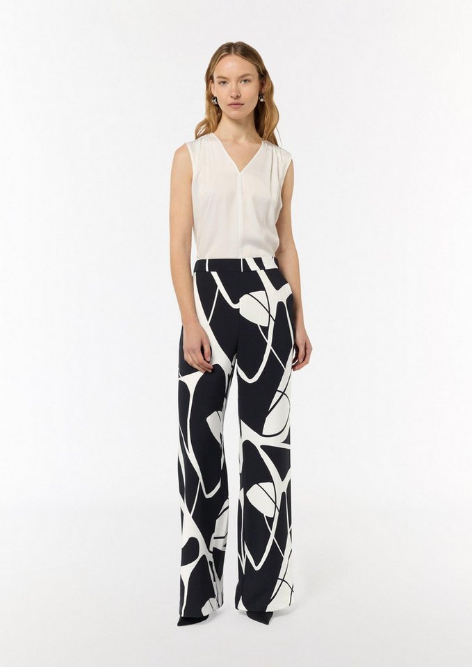 comma Chinos Hose Gemusterte Palazzo-Hose aus Viskosemix von comma