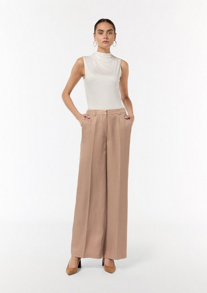 comma Chinos Hose Wide-Leg-Hose aus Leinenmix von comma