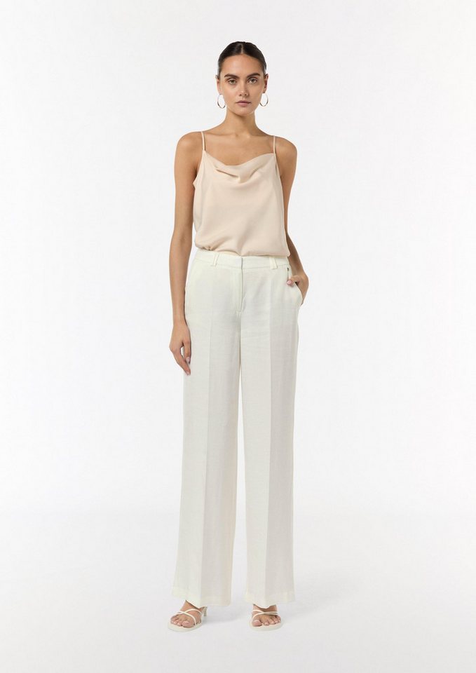 comma Chinos Hose Wide-Leg-Hose aus Leinenmix von comma