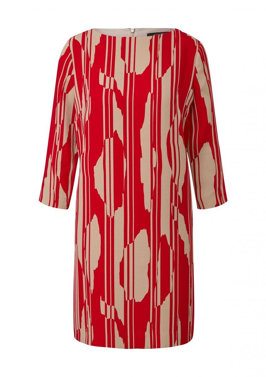 comma - Crêpe-Kleid mit Allover-Print rot - Gr. - 38 von comma